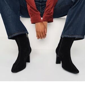 Reformation Black Suede Tatyana Ankle Boots